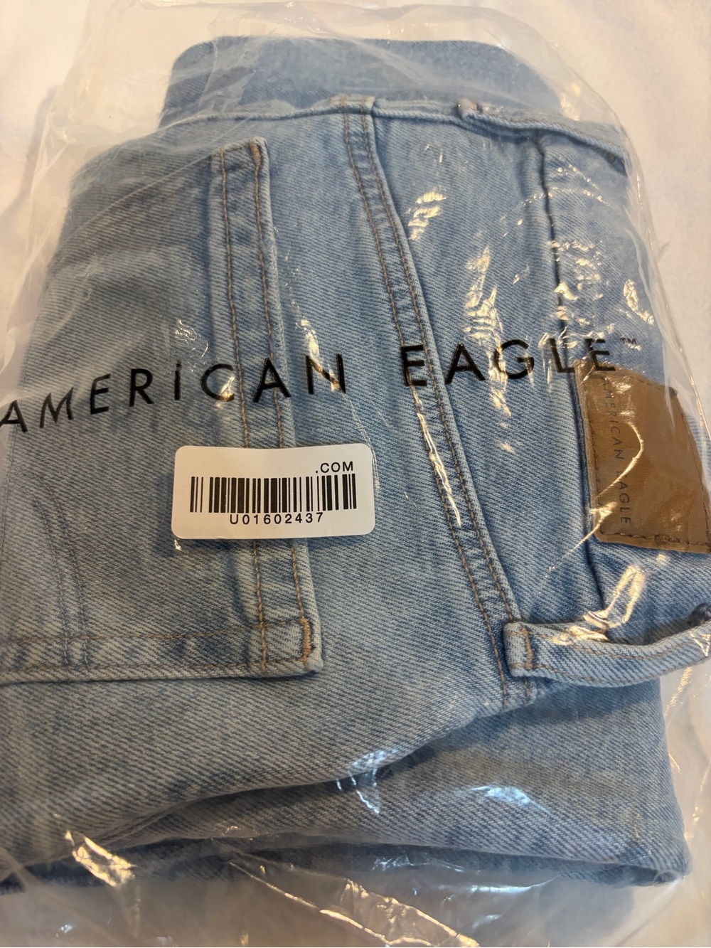 American Eagle Curvy Baggy Straight Light Blue Jeans
